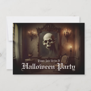 Crânio em Convite de Halloween de Pintura Assombra