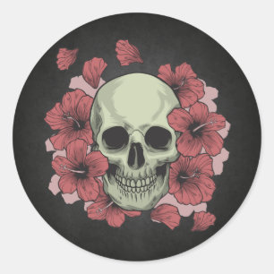 Crânio Floral do Dia de los Muertos  Adesivo