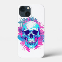 Crânio Floral em Estilo Vaporwave