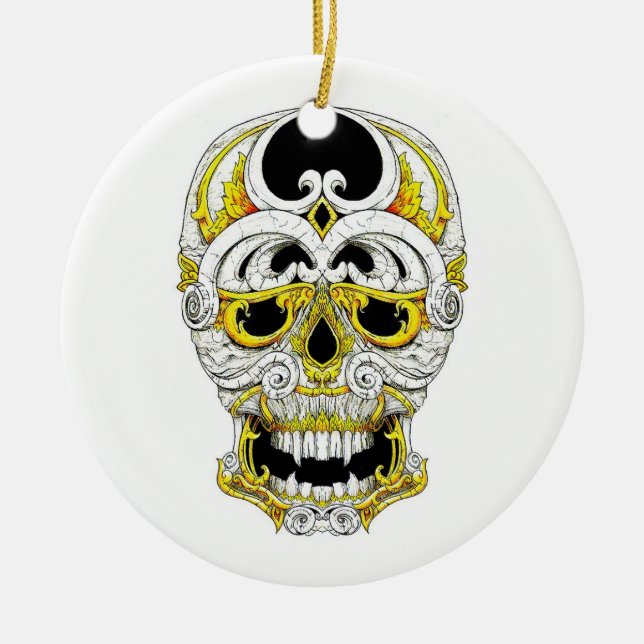 Crânio gótico do ornamento do símbolo legal do (Frente)