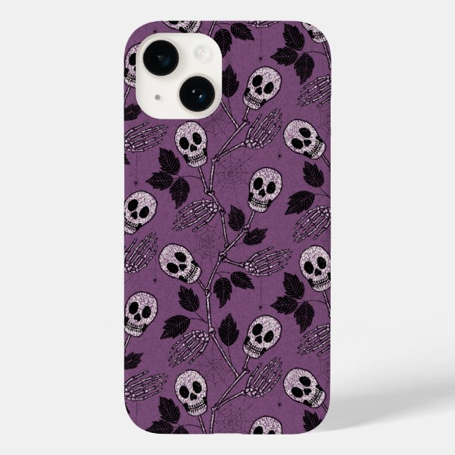 Crânio Gótico Floral Roxo (Verso)