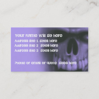 Crânio mau do gótico no cartão de visita roxo 2