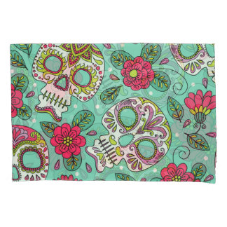 Crânio mexicano e flores, sem costura.