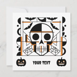 Crânio, morcegos, teias de aranha ao estilo do Dia