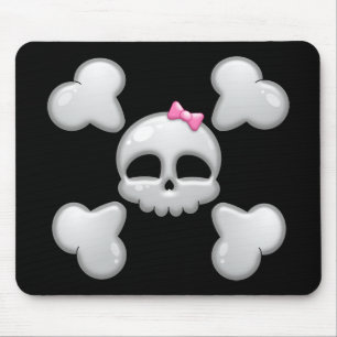 Crânio Mousepad dos desenhos animados da menina