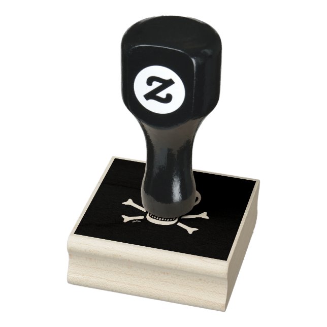 Crânio n Ossos Carimbo de borracha preto (Carimbo)