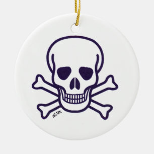Crânio n Ossos redondos ornamento cerâmico