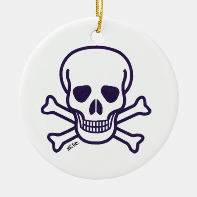 Crânio n Ossos redondos ornamento cerâmico (Frente)