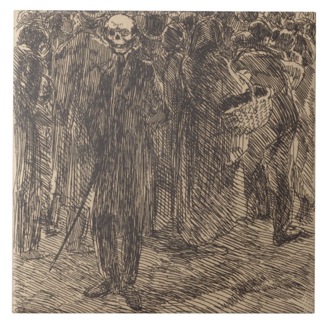Crânio na multidão (por Albert Besnard) (Frente)