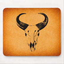 Crânio ocidental rústico Mousepad de Bull