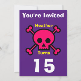 Crânio Personalizado do Convite - Nome/idade da ad