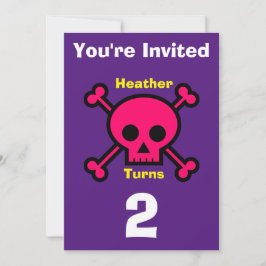 Crânio Personalizado do Convite - Nome/idade da ad