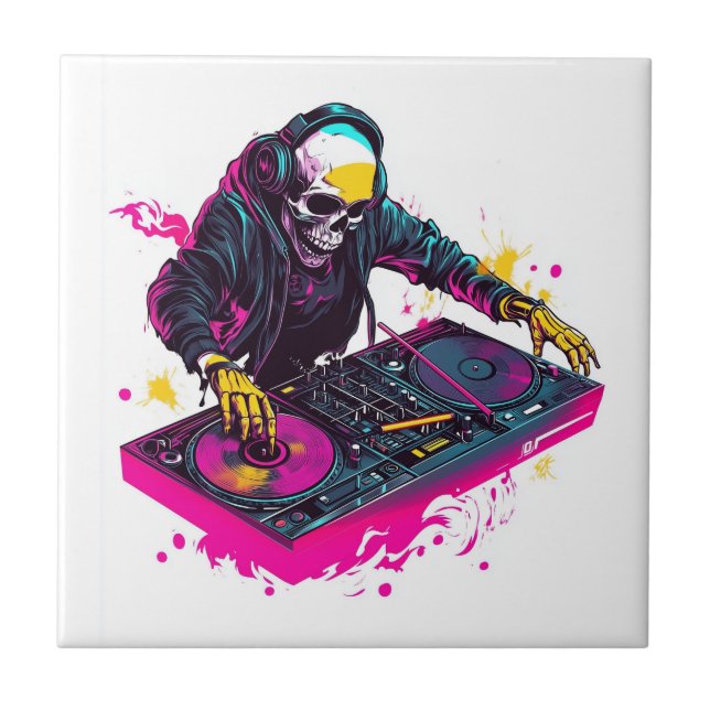 Crânio Rave � Esqueleto de Festa EDM DJ (Frente)