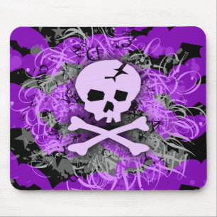 Crânio roxo MousePad gótico