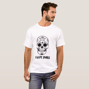 Cranio Sorriso Feliz – Camiseta de Cranio Floral E