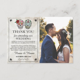 Crânios de açúcar Cartão de Foto de Agradecimento 