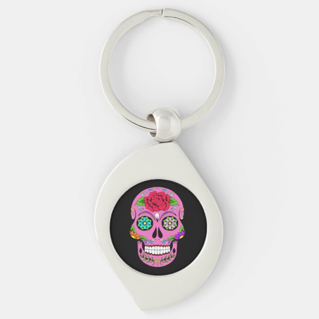 Crânios de açúcar - Chaveiro de metal (Frente)