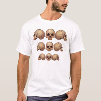 Crânios de Mori da lembrança que descem a camisa