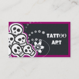 Crânios dos cartões de negócio da arte do tatua