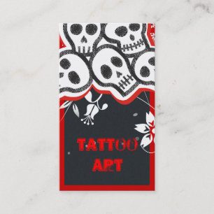 Crânios dos cartões de negócio da arte do tatua