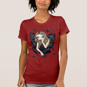 Crânios e camisa feericamente gótico das estrelas