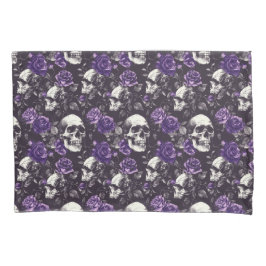 Crânios e Rosas de preto e roxo gótico