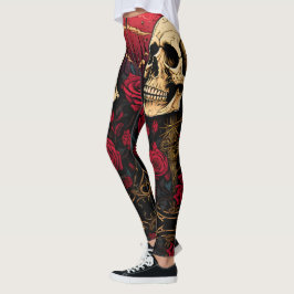 Crânios entre as leggings Rosas - Legal