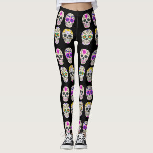 Crânios Legging do açúcar