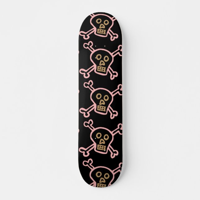 CRÂNIOS ROSAS & TIBIAS MENINAS SKATE (Frente)