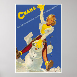 Crans - Montana, Suisse, poster de viagens do