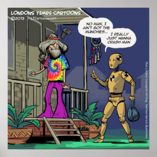 Crash Test Hippie Funny Poster
