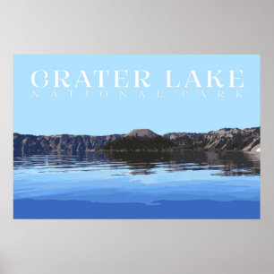 Crater Lake Poster, Impressão do Parque Nacional