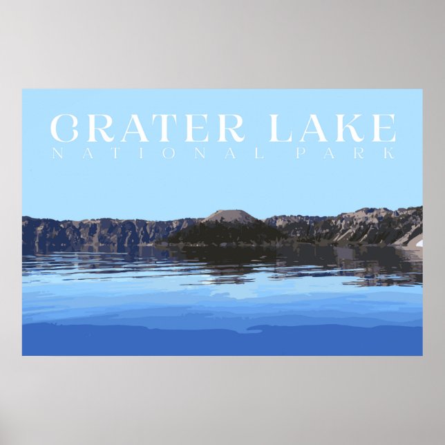 Crater Lake Poster, Impressão do Parque Nacional (Frente)