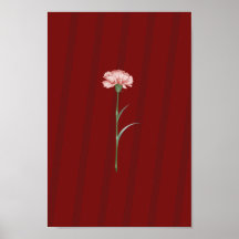 Cravo cor-de-rosa no vermelho - Poster estético ro