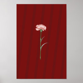 Cravo cor-de-rosa no vermelho - Poster estético ro