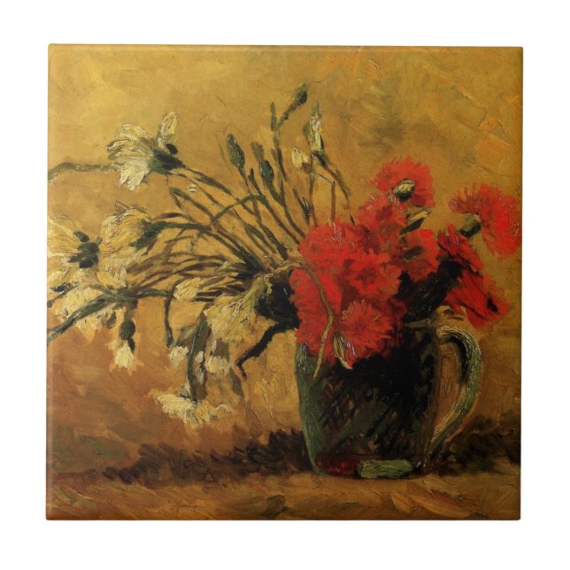 Cravo Vermelho e Branco por Vincent van Gogh (Frente)