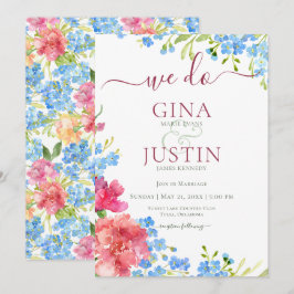Cravos e Esquecer-me do Convite de Casamento