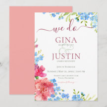 Cravos e Esquecer-me do Convite de Casamento