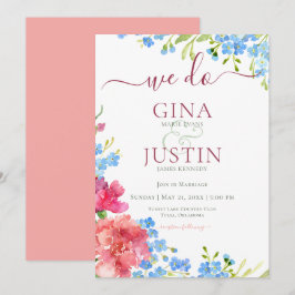 Cravos e Esquecer-me do Convite de Casamento