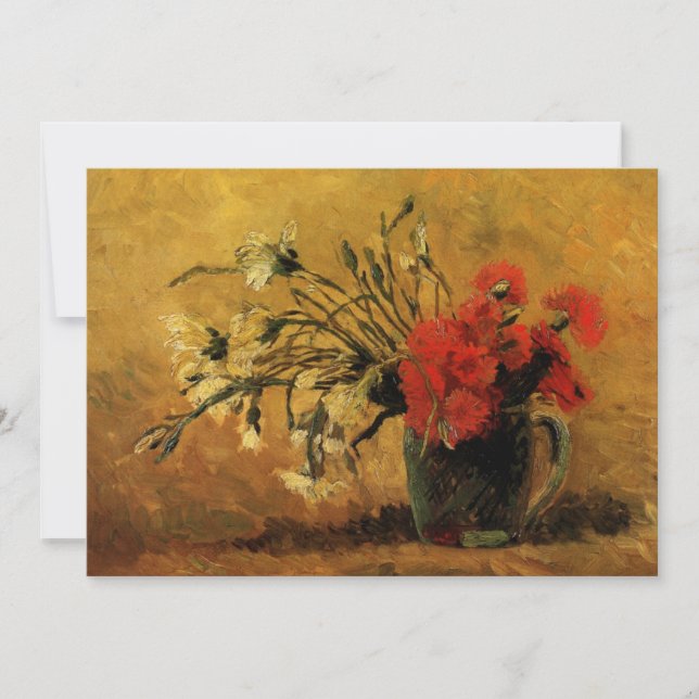 Cravos vermelhos e brancos de Vincent van Gogh (Frente)