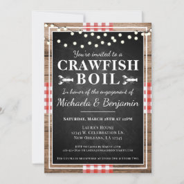 Crawfish Boil Festa de noivado Rustic Convite