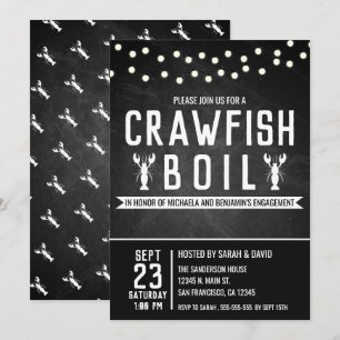 Crawfish Boil Festa de noivado Rustic Convite