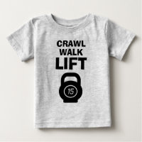 CRAWL WALK LEVANTAR camisa de bebê com citação de 