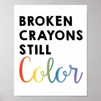 Crayons quebrados de cores fixas // Poster de Wall
