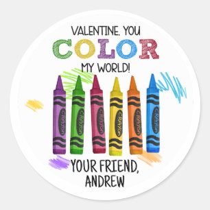 Crayons Você Colorir Meu Mundo Adesivos de Dia dos