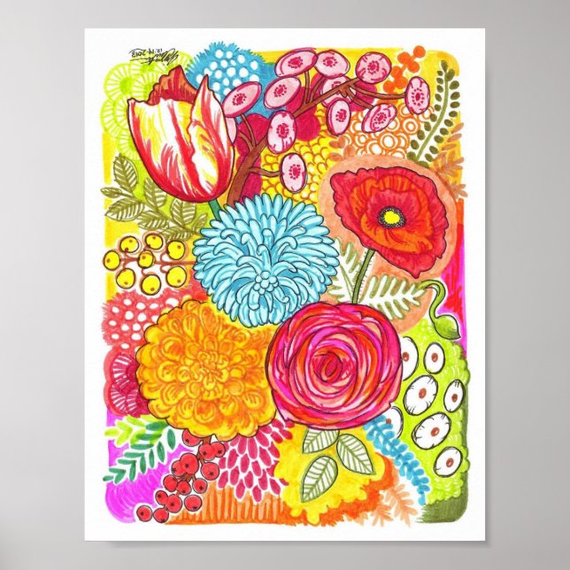 Crazy Flowers Poster (Frente)