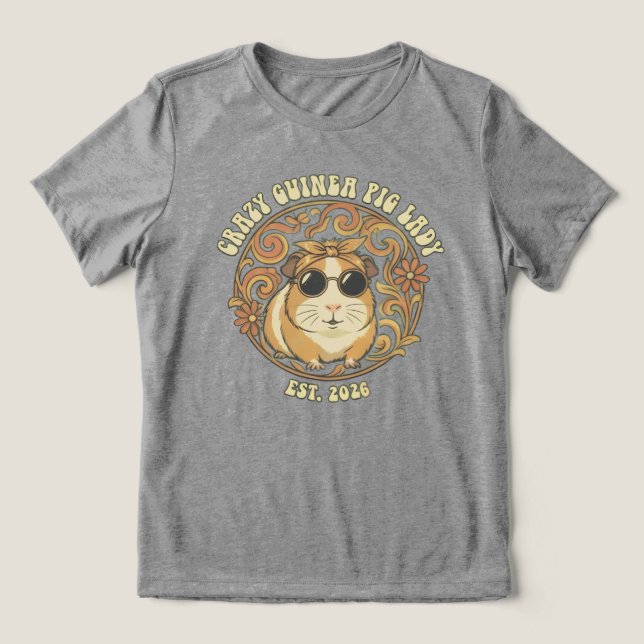 Crazy Guinea Pig Lady T-Shirt | Funny Vintage (Design frontal)