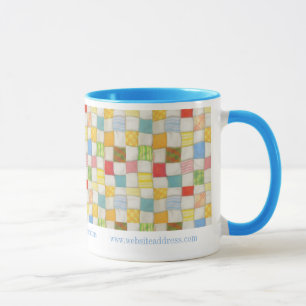CRAZY QUILT Business ID Blue Combo Caneca