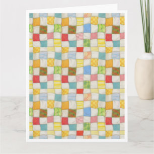 CRAZY QUILT Grande Cartão de Agradecimento / Branc