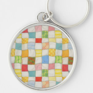 CRAZY QUILT Porta-chaves Redondo Premium